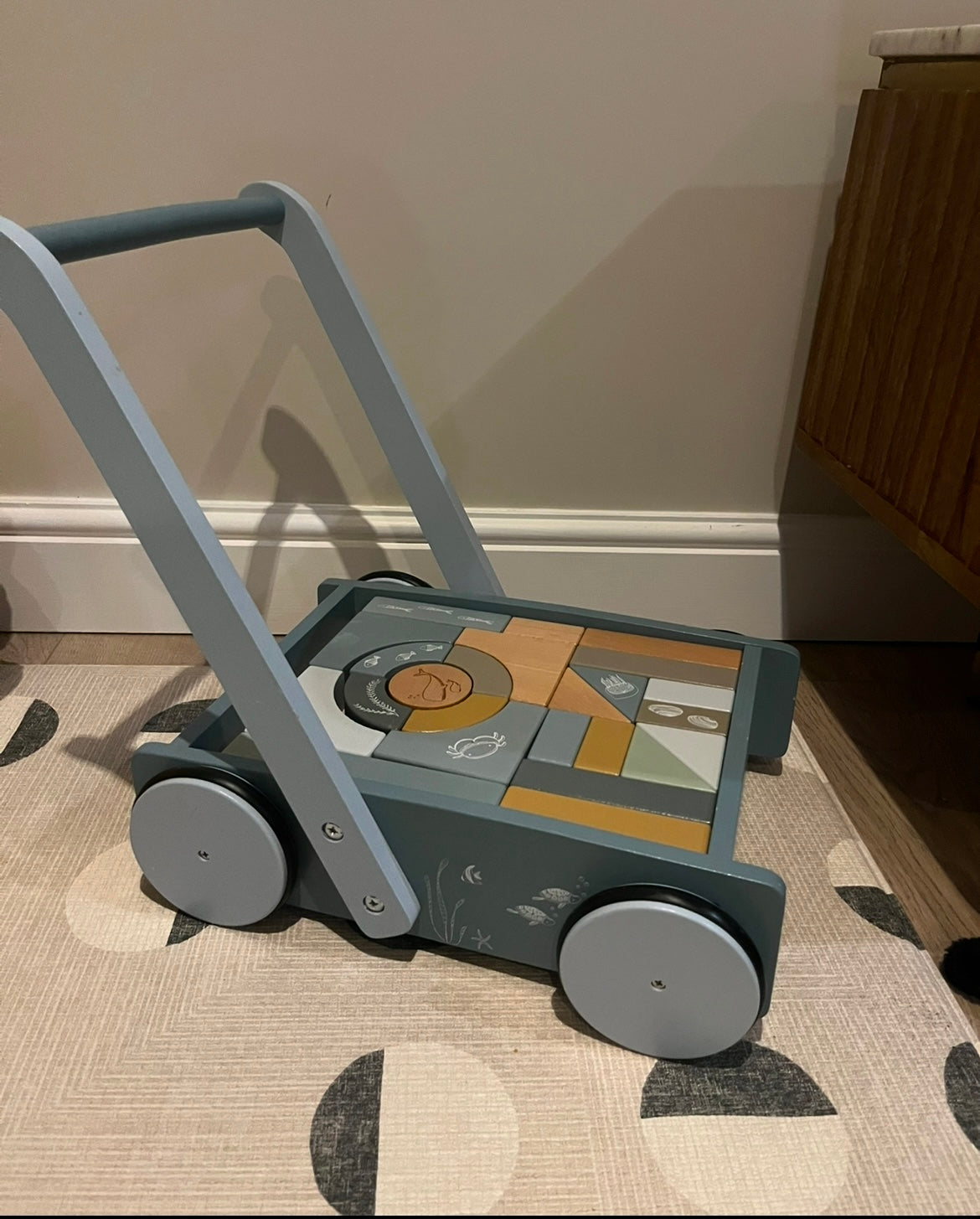Little Dutch Walker With Blocks - Ocean Blue
