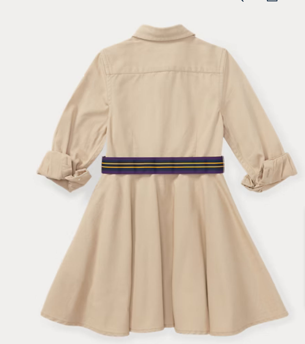 Ralph Lauren Belted Cotton Chino Shirtdress