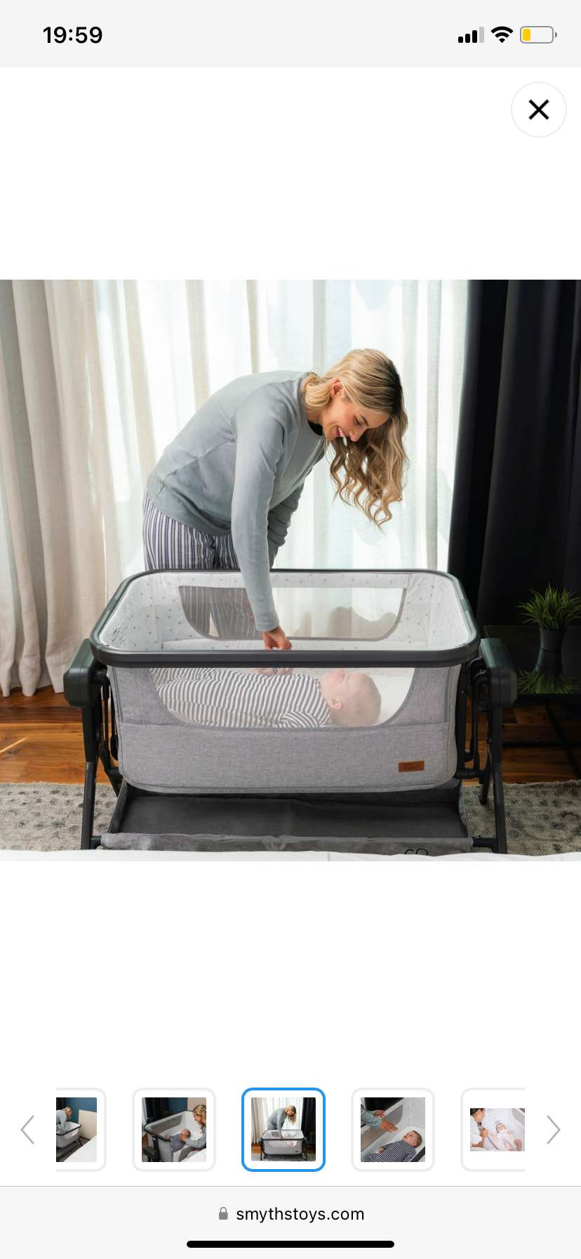 Baby Elegance Co-Glide Electric Bedside Crib