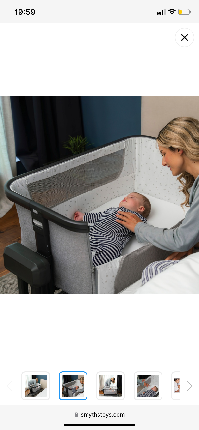 Baby Elegance Co-Glide Electric Bedside Crib