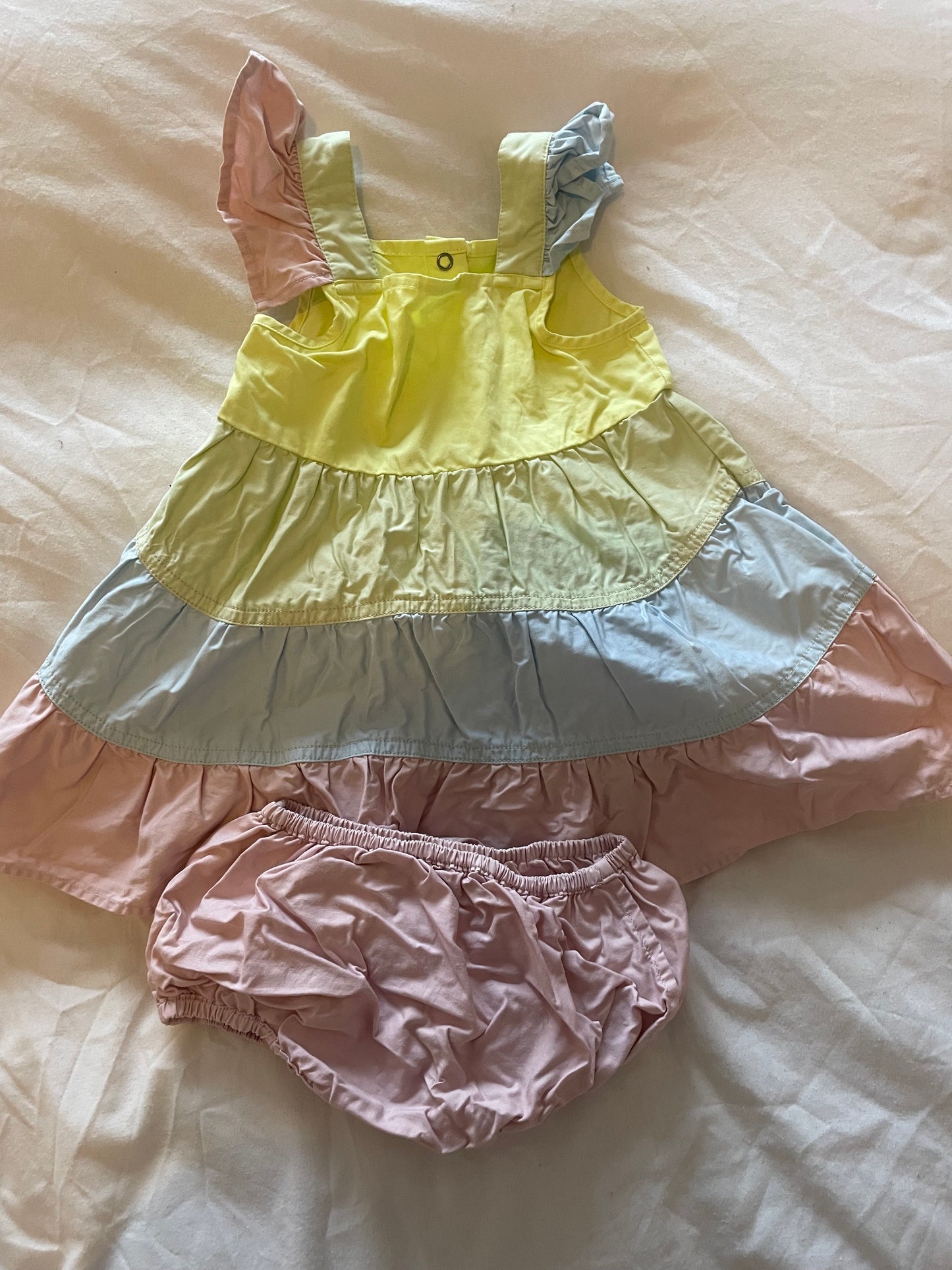 Stella McCartney Kids Satin Ruffle Dress | Peach