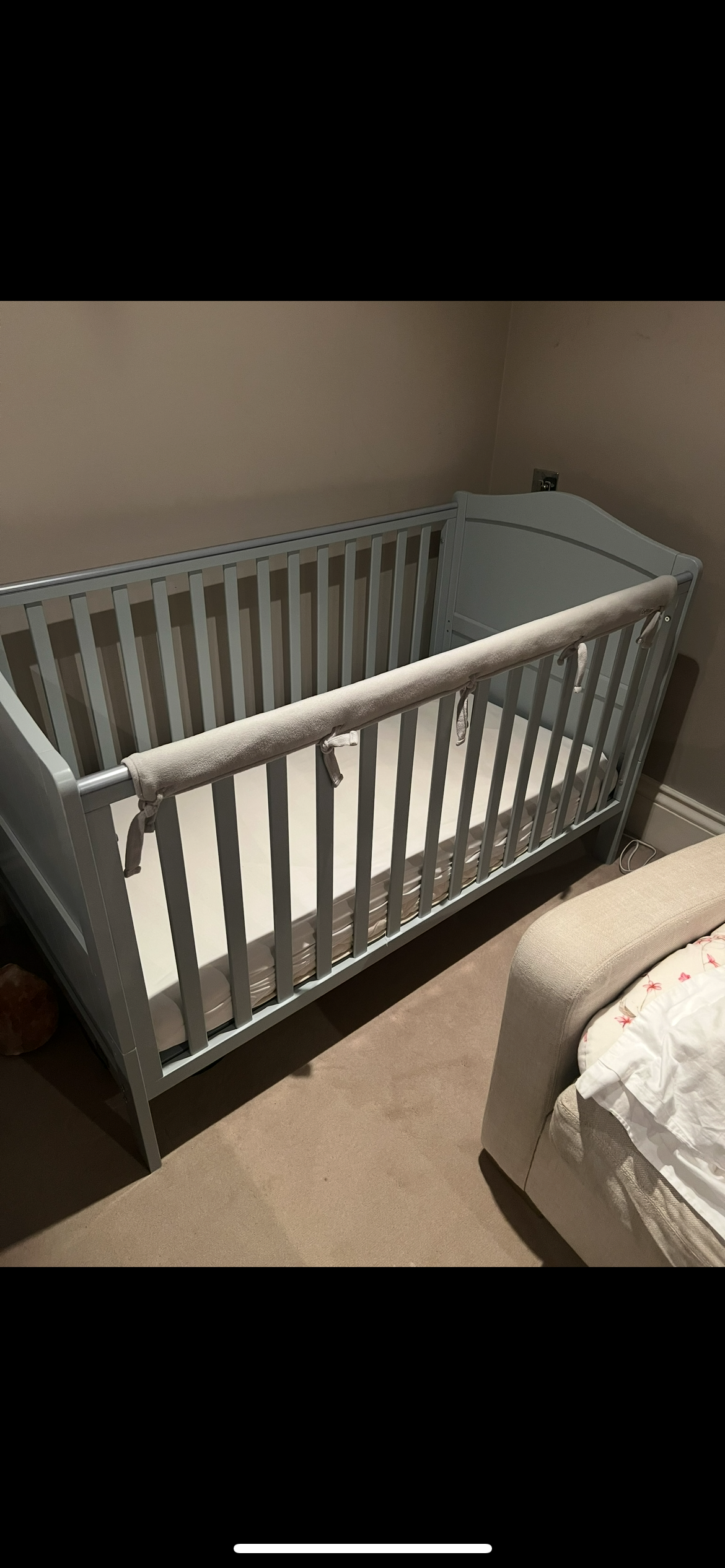 Nested Sorrento Cot Bed Grey
