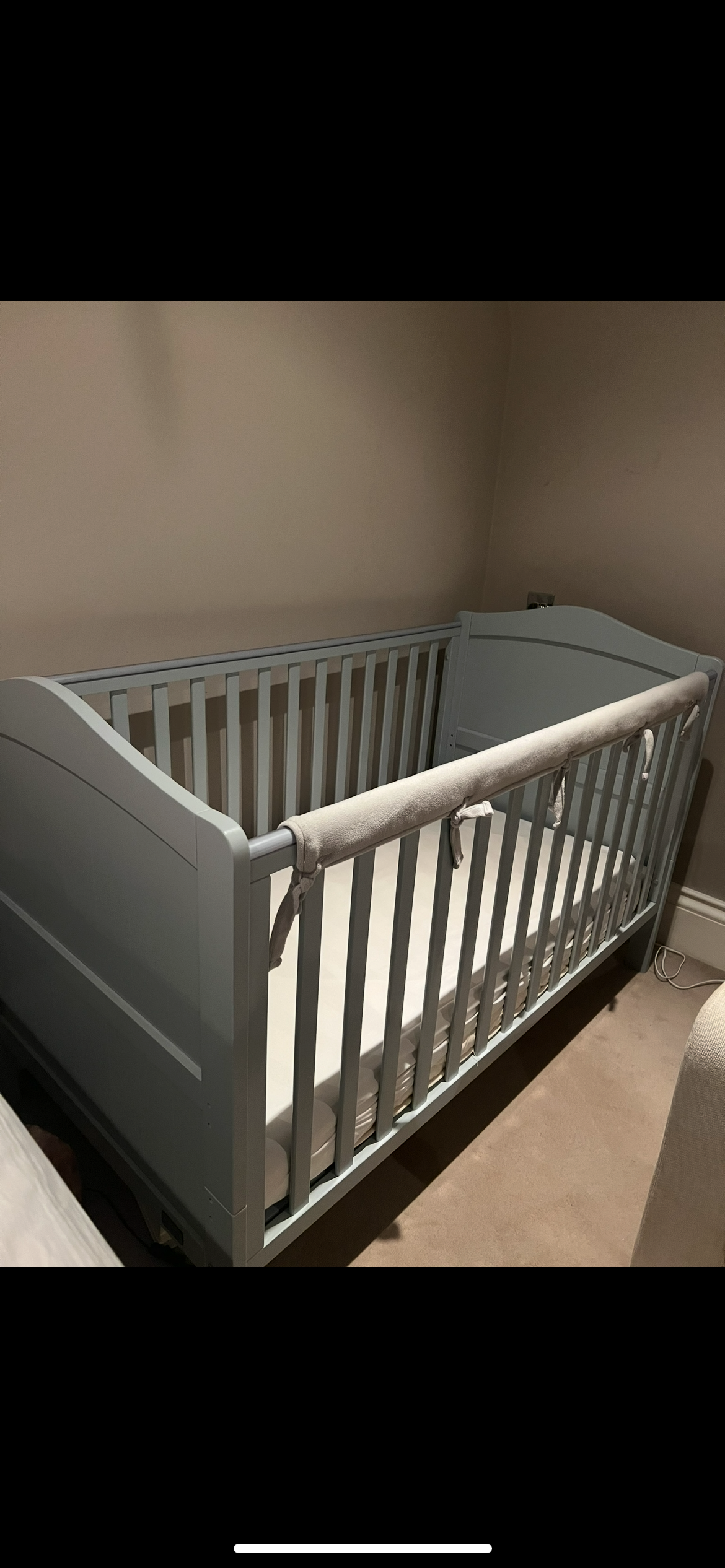 Nested Sorrento Cot Bed Grey