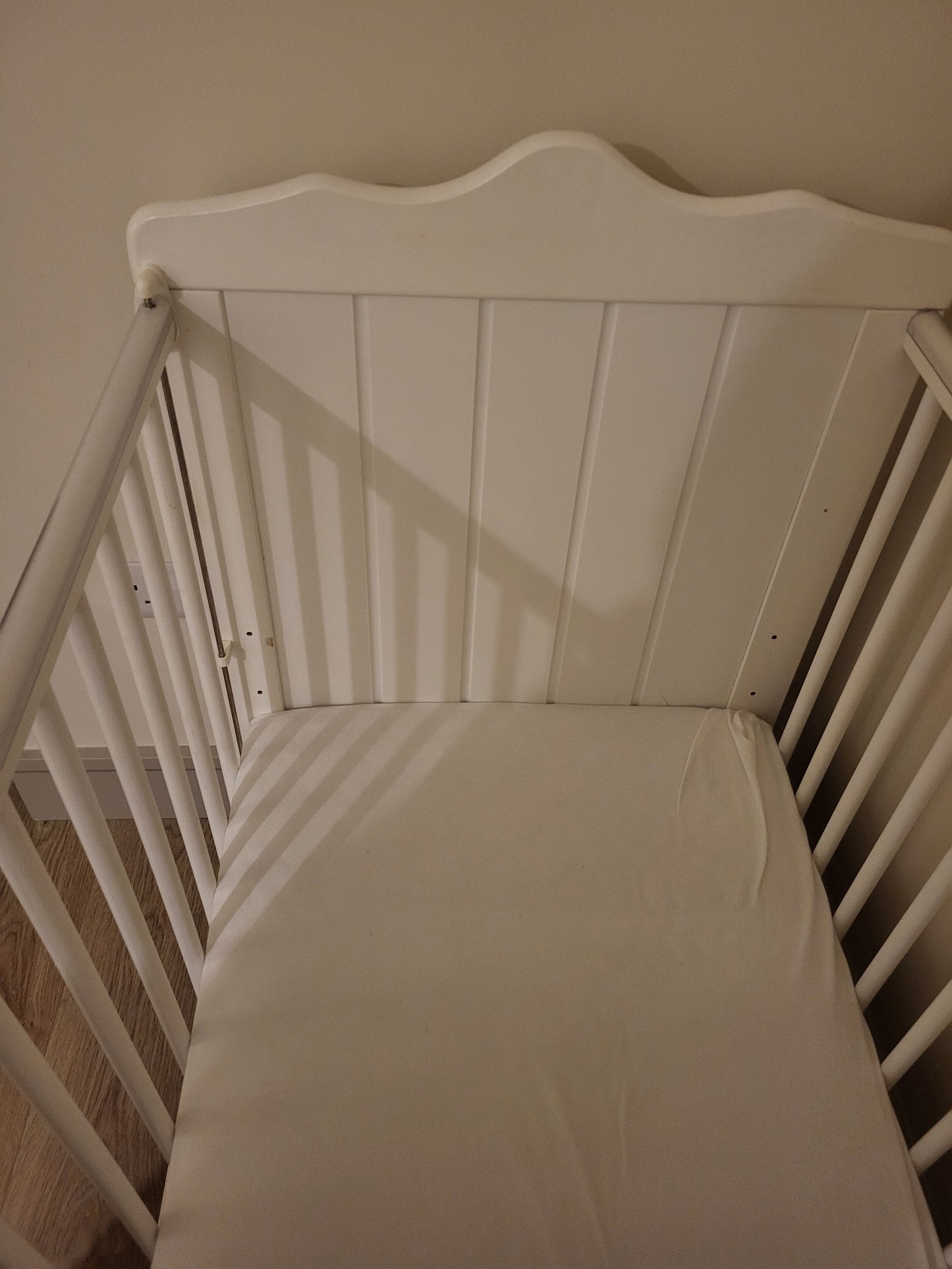 Baby's White Wooden Cot