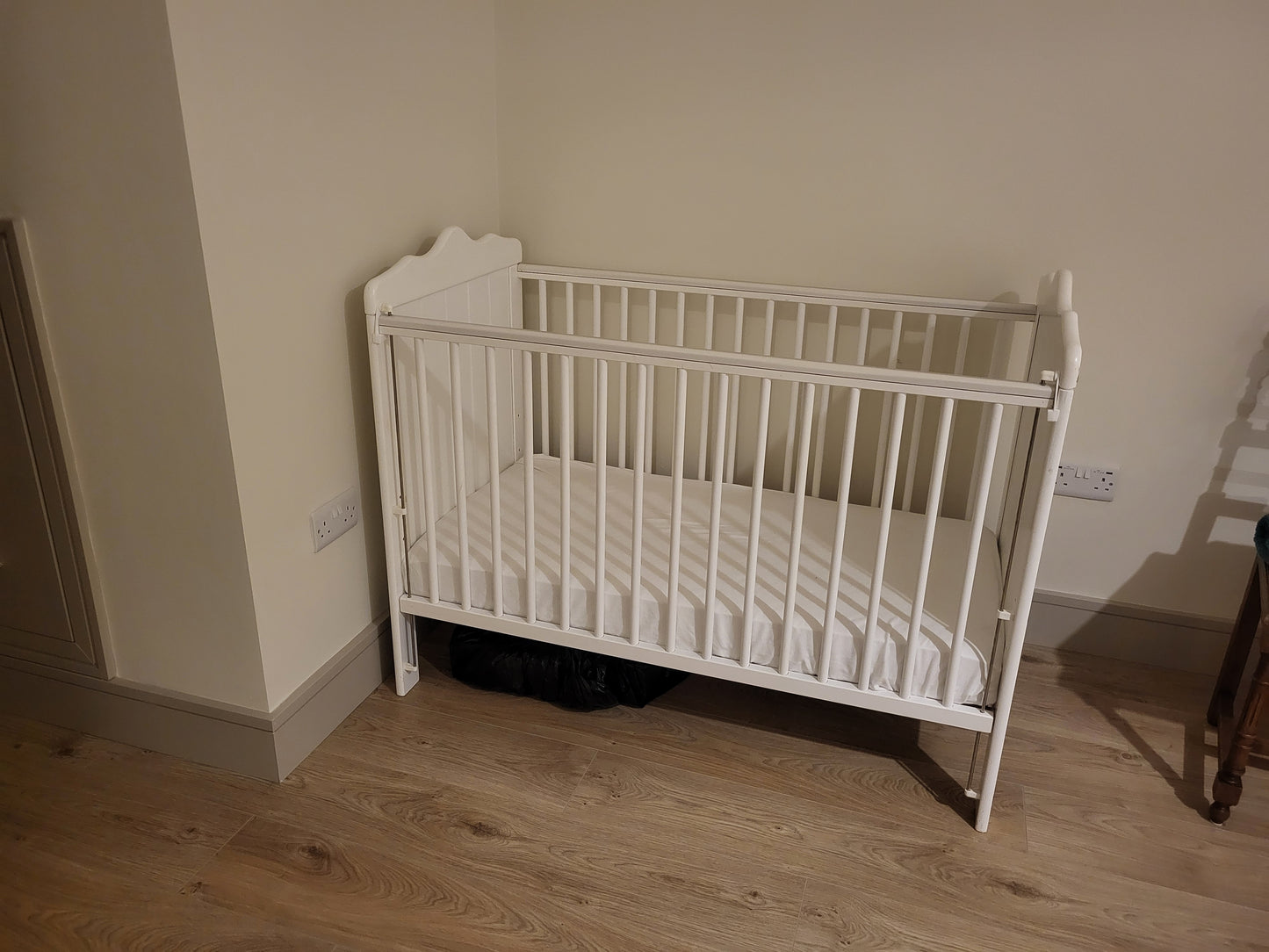 Baby's White Wooden Cot