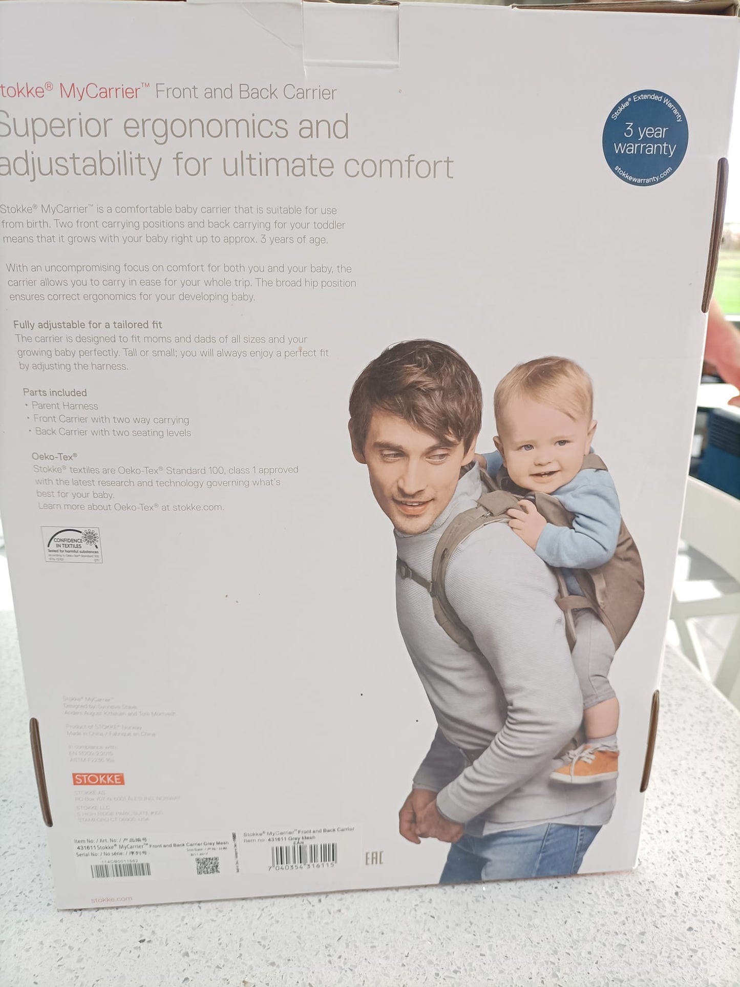 Stokke Front and Back Carrier (Grey)