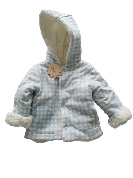 Patachou hooded check coat