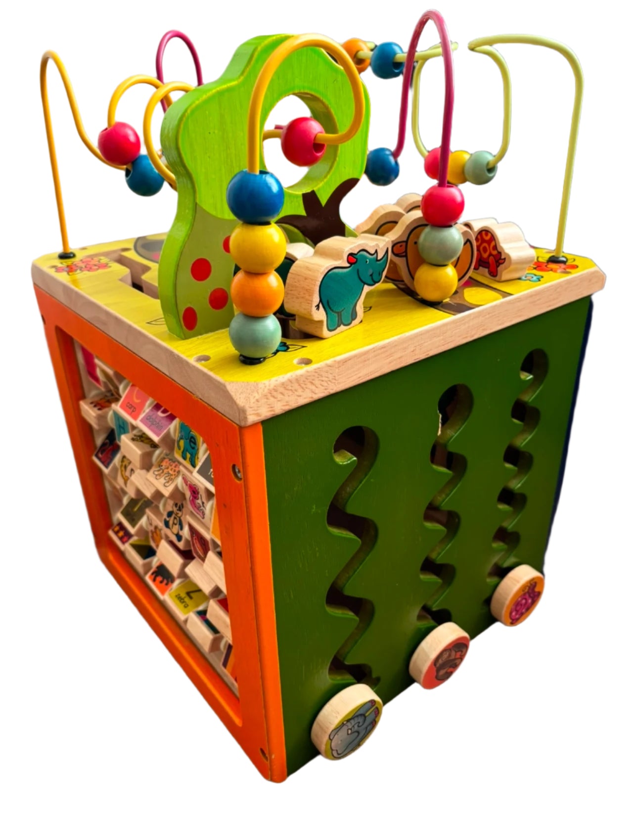 Zoo wooden activity cube