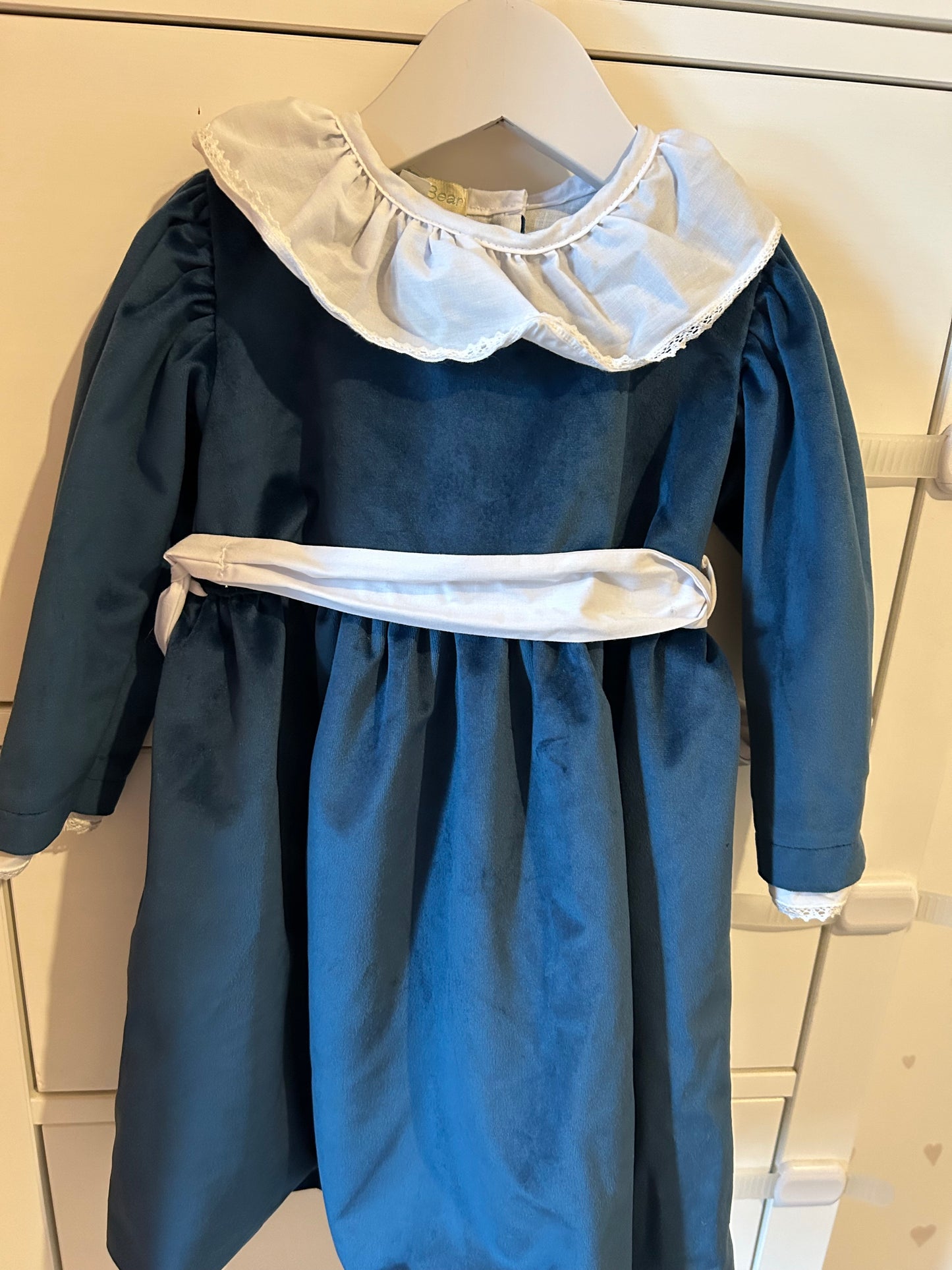 Blue velvet dress