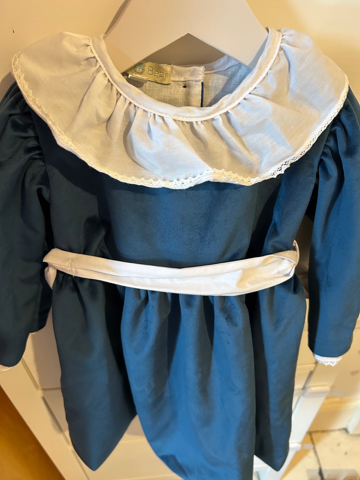 Blue velvet dress