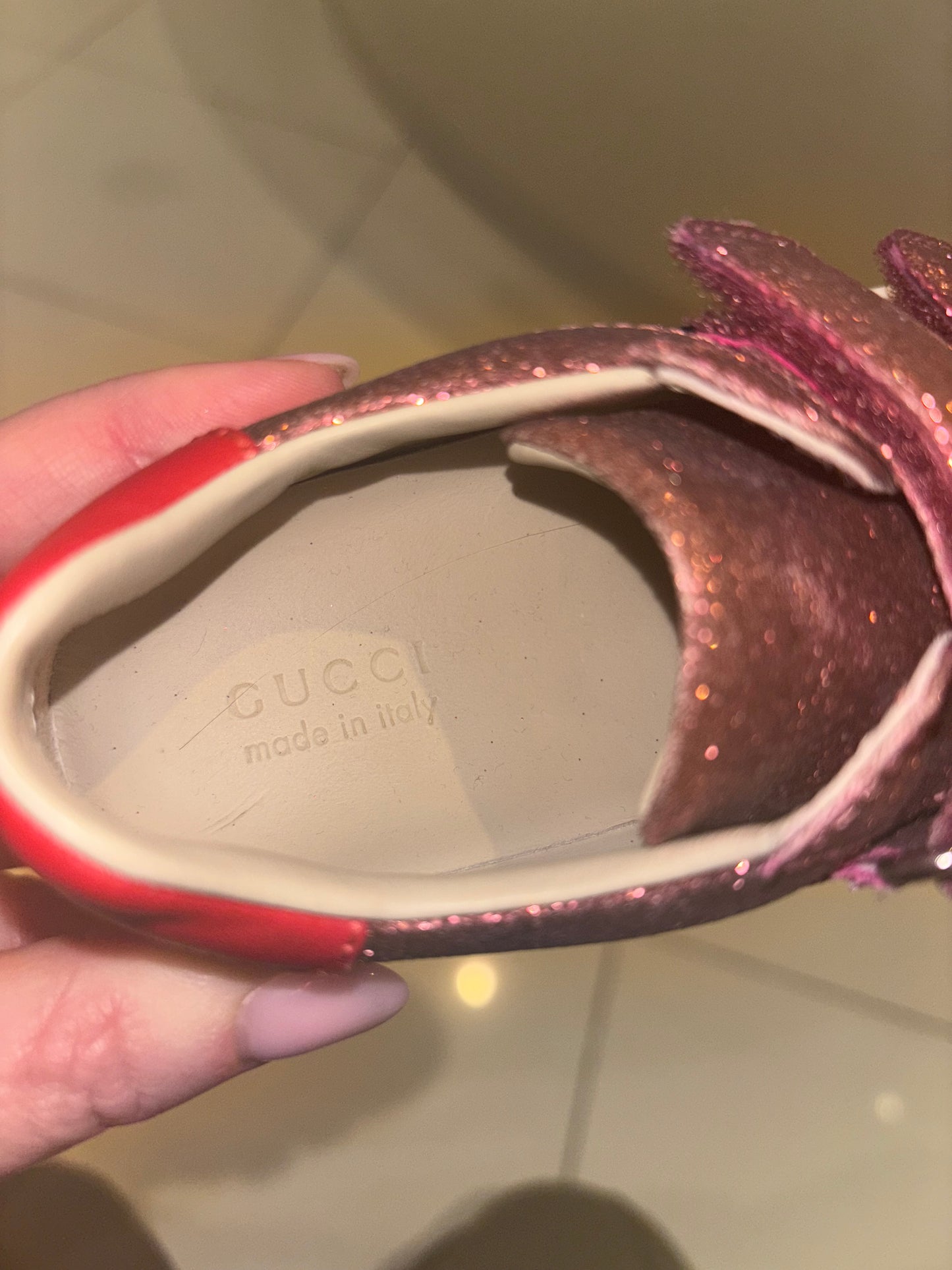 Gucci Girls Glitter Velcro Trainers