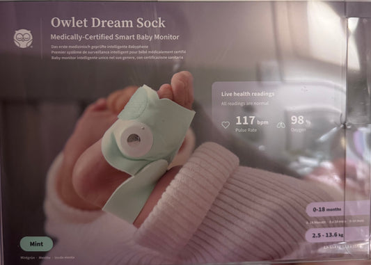 Owlet dream sock (mint) brand new in box